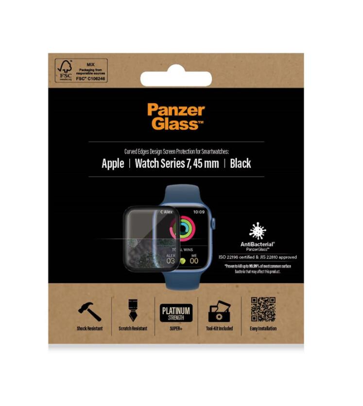 PanzerGlass™ Apple Watch Displayschutzglas für Series 7 - 9 - 45mm PanzerGlass™ Apple Watch Displayschutzglas für Series 7 - 9 - 45mm